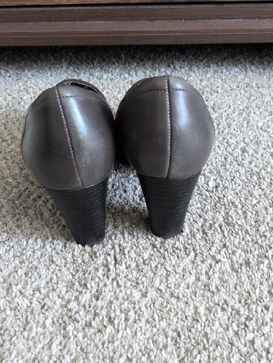 Clarks Women's Dark Brown Suede & Leather Slip-On Loafers - Picture 4 of 9